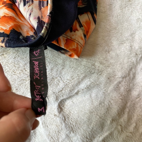 Betsey jhonson yoga Floral Halter Crop Top - Orange and Black - Picture 5 of 6